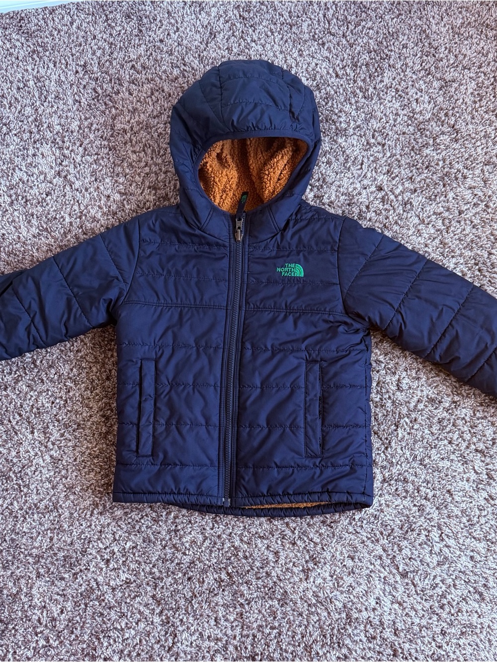 The North Face reversible Navy Kids Puffer Jacket
